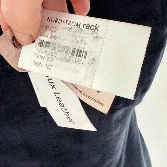 New Philosophy womens dress size 6 navy blue micro suede vegan pencil midi - Picture 10 of 15